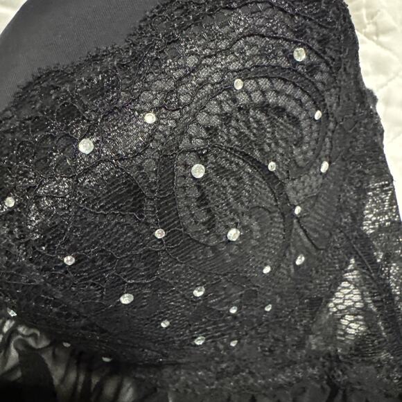 Sears Babydoll & Thong Set Lingerie Vintage Black New Sexy Large - Picture 5 of 7